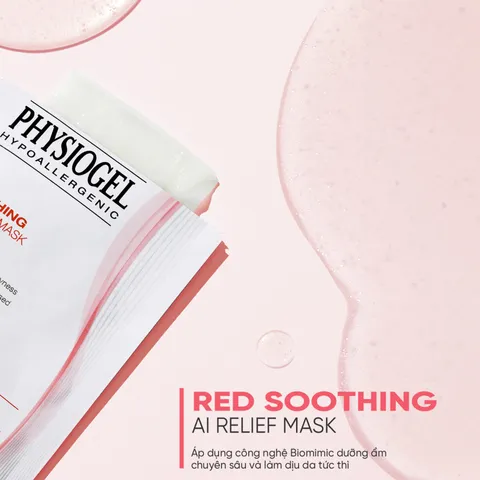 Mặt nạ Physiogel Red Soothing AI Mask - Dưỡng ẩm và phục hồi da nhạy cảm, làm dịu và giảm đỏ, Khối lượng 25ml