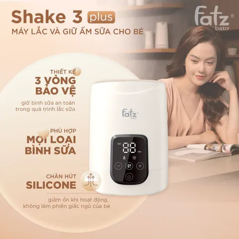 Máy Lắc và Giữ Ấm Sữa Cho Bé Fatzbaby Shake 3 Plus FB3920BK - Thiết Kế Thông Minh, Không Cần Điện, Đảm Bảo Dinh Dưỡng, Dễ Dàng Sử Dụng