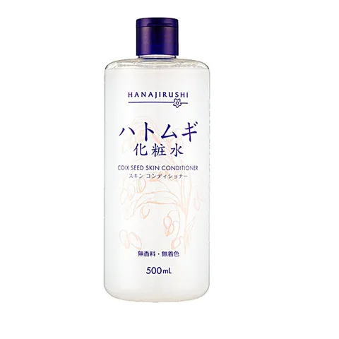 Nước Hoa Hồng Hanajirushi Coix Seed Skin Conditioner 500ml - Cấp Ẩm, Làm Sạch Da, Thích Hợp Mọi Loại Da, Chiết Xuất Tự Nhiên