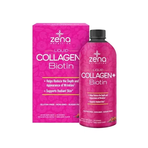 Nước Uống Collagen + Biotin Zena 900ml - Cấp ẩm, Trẻ Hóa Da, Ngăn Rụng Tóc, Xuất Xứ Mỹ, Phục Hồi Độ Mịn Màng Da