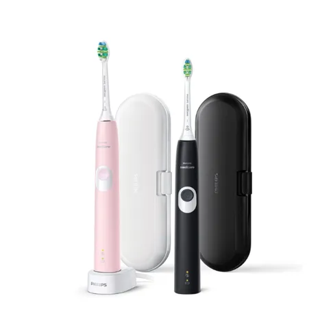 Set 2 Bàn Chải Điện Philips Sonicare 4300 HX6800/35 Kèm Hộp Đựng - Công Nghệ Làm Sạch Sâu hiệu quả