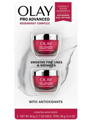 Set kem dưỡng ẩm Olay Pro Advanced Regenerist Complex Mỹ - Bộ 2 hộp (48g x 2) - Dưỡng trắng da, trẻ hóa, chống nếp nhăn, cấp ẩm sâu