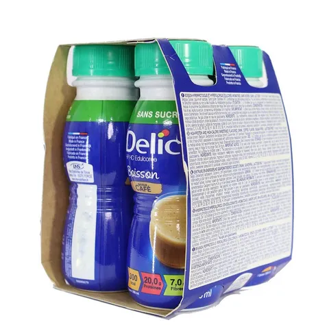 Sữa Dinh Dưỡng Delical Boisson HP HC Edulcorée Không Đường - Lốc 4 Chai 200ml, Hỗ Trợ Bổ Sung Dinh Dưỡng, Không Gluten, Không Lactose
