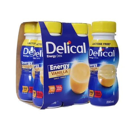 Lốc 4 Chai Sữa Dinh Dưỡng Delical Energy Drink Hỗ Trợ Nâng Cao Sức Khỏe - Giàu Vitamin và Khoáng Chất, Vị Socola & Vani