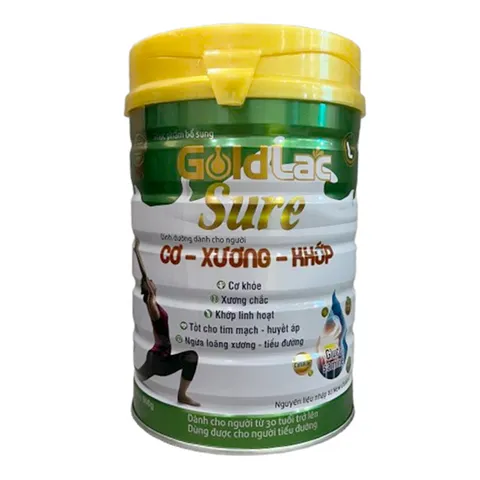 Sữa Dinh Dưỡng Goldlac Sure Cơ Xương Khớp 900g - Hỗ Trợ Bổ Sung Canxi và Vitamin Cho Người Trên 30 Tuổi, Thích Hợp Cho Người Tiểu Đường