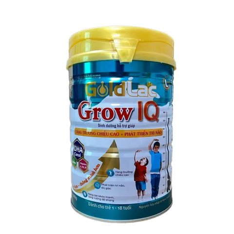 Sữa Goldlac Grow IQ 900g - Bổ sung Canxi, Vitamin D và DHA cho trẻ 1-18 tuổi phát triển chiều cao và trí não toàn diện