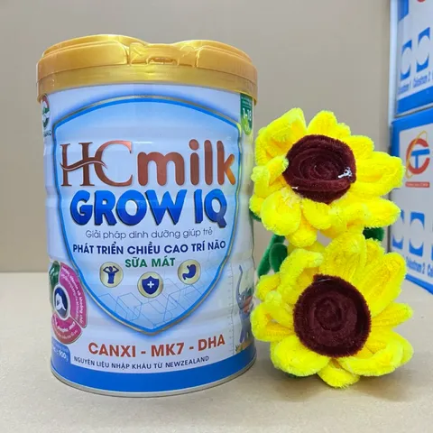 Sữa HC Milk Grow IQ 900g - Hỗ Trợ Phát Triển Chiều Cao và Trí Não cho Bé Từ 1-18 Tuổi, Dinh Dưỡng Bổ Sung Thiết Yếu