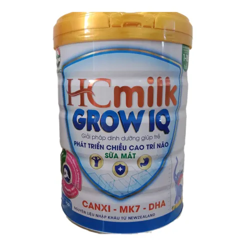 Sữa HC Milk Grow IQ 900g - Hỗ Trợ Phát Triển Chiều Cao và Trí Não cho Bé Từ 1-18 Tuổi, Dinh Dưỡng Bổ Sung Thiết Yếu