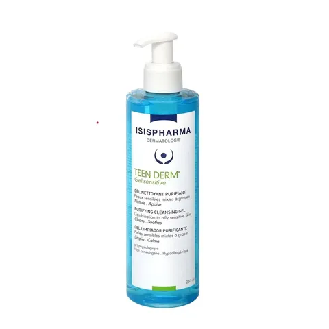 Sữa Rửa Mặt Isis Pharma Teen Derm Gel Sensitive Cho Da Nhạy Cảm và Mụn - Làm Sạch Dịu Nhẹ, Ngăn Ngừa Mụn Trứng Cá