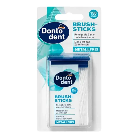 Tăm Nha Khoa Dontodent Brush Sticks - Hộp 150 Chiếc, Vệ Sinh Răng Miệng Hiệu Quả, Mát Xa Nướu, Không Chứa Kim Loại