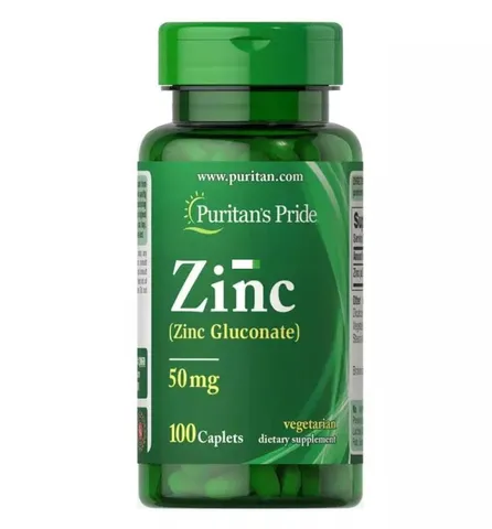Viên kẽm Puritan's Pride Zinc Gluconate 50mg - Bổ sung miễn dịch và làm đẹp da, 100 viên, Mỹ