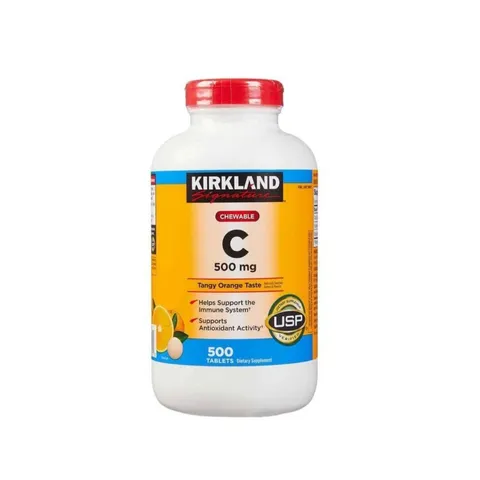 Viên Ngậm Vitamin C 500mg Kirkland Signature Mỹ - Hộp 500 Viên Hỗ Trợ Tăng Cường Miễn Dịch và Làm Đẹp Da
