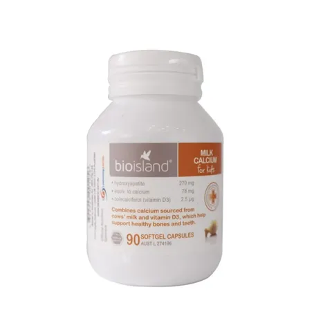 Viên Uống Bổ Sung Canxi Cho Bé Bioisland Milk Calcium 90 Viên - Hỗ Trợ Phát Triển Xương và Răng Từ Sữa Bò Non, Úc