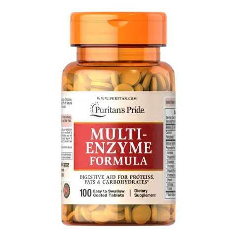Viên uống men tiêu hóa Multi Enzyme Formula 100 viên - Hỗ trợ tiêu hóa, cải thiện chán ăn, bổ sung enzyme từ Puritan's Pride, Mỹ