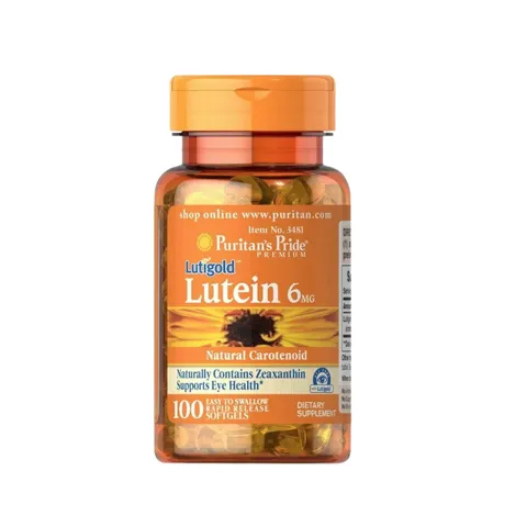 Viên uống bổ mắt Puritan's Pride Lutigold Lutein 6mg 100 viên - Giúp giảm mỏi mắt, tăng cường thị lực, sản phẩm tự nhiên từ Mỹ