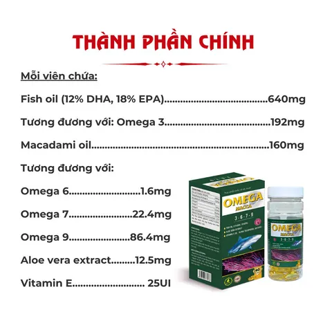 Viên Uống Dầu Cá Omega Macca 3-6-7-9 - Hỗ Trợ Bảo Vệ Mắt, Tim Mạch, Tăng Cường Thị Lực, Giảm Cholesterol - Hộp 60 Viên