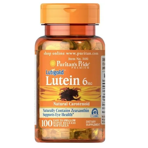 Viên Uống Hỗ Trợ Bổ Mắt Lutein Puritan's Pride 6mg - 100 Viên Giúp Giảm Mỏi Mắt, Bảo Vệ Sức Khỏe Đôi Mắt, Mỹ