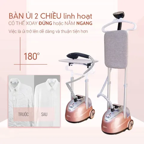 Bàn là hơi nước SEKA SK479 - Công suất 2000W, phun hơi liên tục 32g/phút, xử lý nếp nhăn quần áo hiệu quả, màu hồng đẹp mắt.