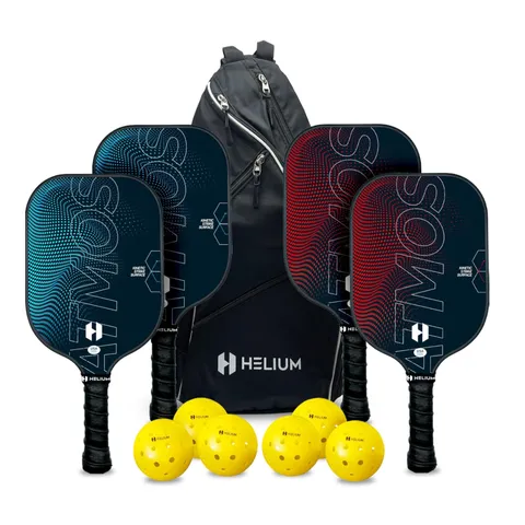 Bộ 4 Vợt Pickleball Kèm 6 Bóng Helium Pro Carbon Fiber - Vợt Thể Thao Cao Cấp, USAPA Chứng Nhận, Túi Đựng Tiện Lợi