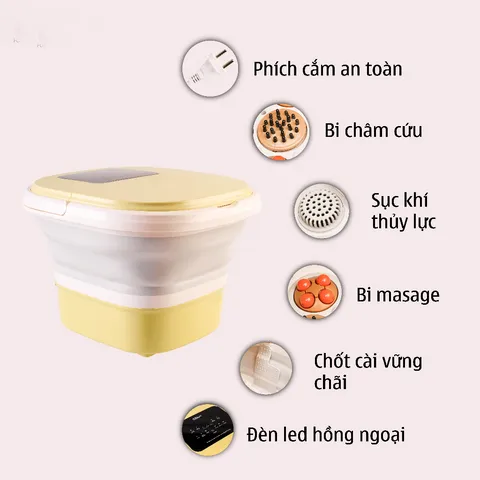 Bồn Ngâm Chân Massage Seka SK195 Gấp Gọn Điều Khiển Từ Xa - 16 Con Lăn Massage Huyệt Chân, Màn Hình Cảm Ứng Sang Trọng