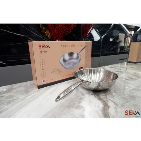 Chảo Seka TriMax SK6050 3 Lớp Inox Chống Dính 28cm - Dùng Trên Mọi Loại Bếp, Tay Cầm Chống Nóng - Tiết Kiệm Nhiên Liệu, Thời Gian Nấu Nướng