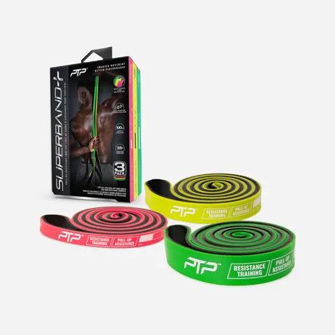 Dây Tập Kháng Lực PTP Dual Colour Combo SB CMB DC - Hộp 3 Dây Công Nghệ Latex 100cm, Tăng Cường Sức Mạnh & Linh Hoạt