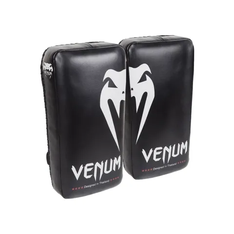 Đệm Tập Luyện Đấm Đá Venum Giant Kick Pads Đen/Bạc - Dụng Cụ Thể Thao Hút Lực, Phù Hợp Cho Boxer và MMA