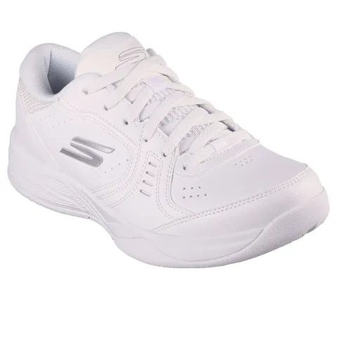 Giày Pickleball Nữ Skechers Viper Court Smash Trắng - Giày Tennis Thể Thao Mềm, Nhẹ, Thoáng Khí, Đệm êm ái, Thoải Mái