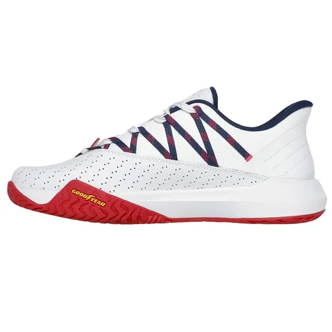 Giày Pickleball Skechers Viper Court Rally Trắng Xanh - Giày Tennis Thoáng Khí, Nhẹ, Dễ Chịu Cho Người Chơi Thể Thao