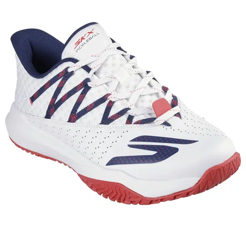 Giày Pickleball Skechers Viper Court Rally Trắng Xanh - Giày Tennis Thoáng Khí, Nhẹ, Dễ Chịu Cho Người Chơi Thể Thao
