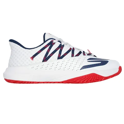 Giày Pickleball Skechers Viper Court Rally Trắng Xanh - Giày Tennis Thoáng Khí, Nhẹ, Dễ Chịu Cho Người Chơi Thể Thao