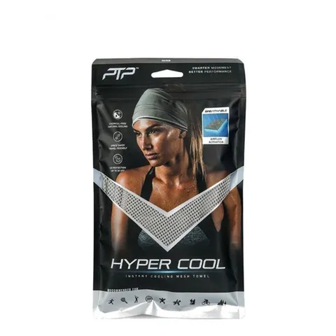 Khăn Tập Gym Làm Mát PTP Hyper Cool HC Grey - Vải Lưới Thoáng Khí, Đa Năng Cho Thể Thao, Đi Phượt, Cắm Trại, Chạy Bộ