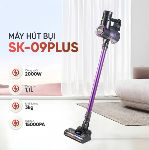 Máy Hút Bụi Cầm Tay Đa Năng Seka SK-09Plus 2000W - Thiết Kế Thông Minh, Lực Hút Mạnh, Tiện Dụng Cho Mọi Không Gian