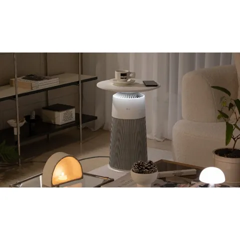 Máy Lọc Không Khí LG PuriCare Aero Furniture AS20GPWU0 - Thiết Kế 2in1, Sạc Không Dây, Lọc PM0.01, Bảng Điều Khiển Thông Minh