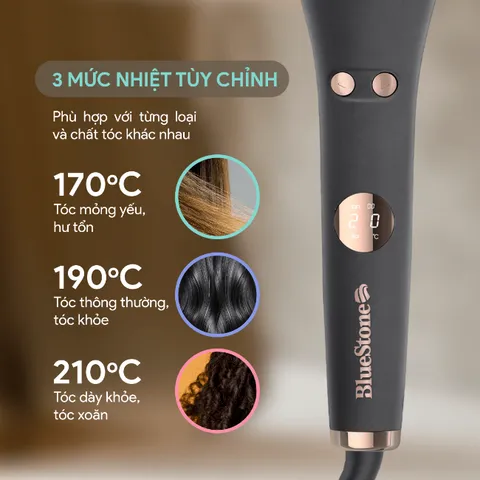 Máy Uốn Tóc Tự Động 360 BlueStone HSB-1738 - Công Nghệ Hẹn Giờ SmartTime, Trục Uốn 32mm Tạo Lọn Xoăn Nhanh Chóng