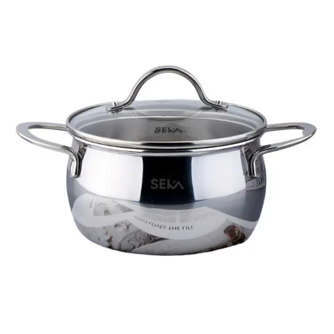 Nồi Inox Đúc Nguyên Khối Seka SKM3842/SKM3843 - Dùng Cho Mọi Bếp, Chất Liệu Inox 18/10, Đáy 3 Lớp, Tiết Kiệm Năng Lượng