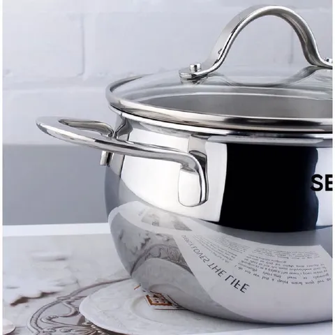 Nồi Inox Đúc Nguyên Khối Seka SKM3842/SKM3843 - Dùng Cho Mọi Bếp, Chất Liệu Inox 18/10, Đáy 3 Lớp, Tiết Kiệm Năng Lượng