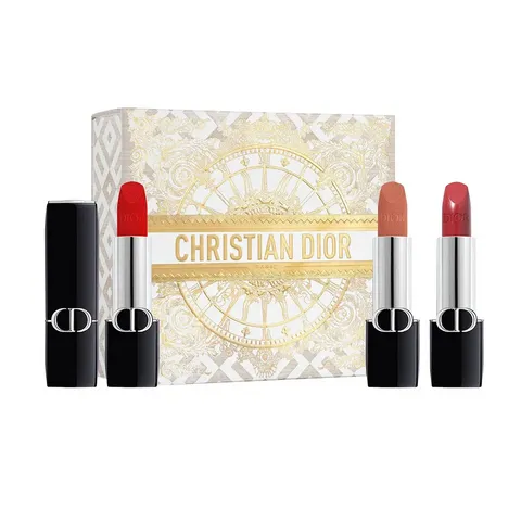 Set 3 Son Dior Mini Rouge Lipstick - Quà Tặng Sang Trọng với 999 Velvet, 200 Nude Touch, 720 Icone Satin - Chất Son Mềm Mượt, Bám Màu Tốt