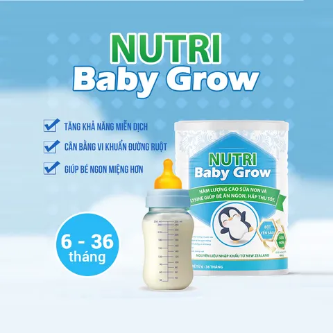 Sữa non Nutri Baby Grow 400g - Dinh dưỡng cho bé 6-36 tháng tuổi, hỗ trợ ăn ngon, hấp thu tốt và phát triển toàn diện