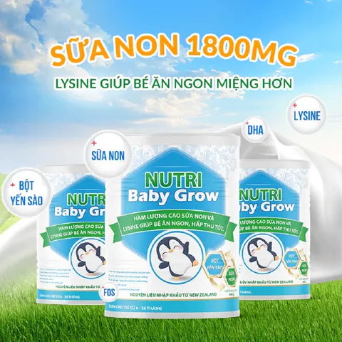 Sữa non Nutri Baby Grow 400g - Dinh dưỡng cho bé 6-36 tháng tuổi, hỗ trợ ăn ngon, hấp thu tốt và phát triển toàn diện