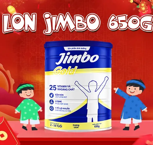 Sữa tăng cân Jimbo Gold 650g - Hỗ trợ đề kháng và phát triển trí não cho trẻ từ 2-18 tuổi, Dinh dưỡng độc quyền 3 kép Dual Nutri