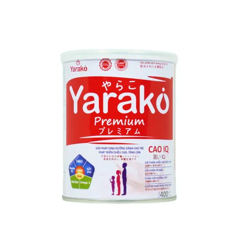 Sữa Yarako Premium CAO IQ 400g - Hỗ trợ phát triển chiều cao và trí não cho trẻ từ 1 tuổi trở lên - Bổ sung canxi và vitamin D3