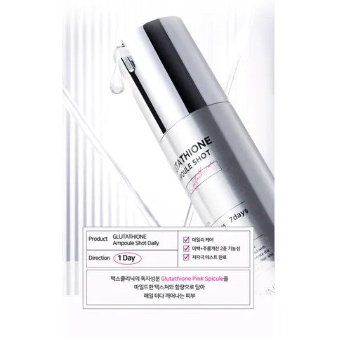 Tinh Chất Trẻ Hóa Da Maxclinic Glutathione Ampoule Shot 1day - Serum Làm Sáng Da, Giảm Nếp Nhăn, Tái Tạo Da Mềm Mại 50ml