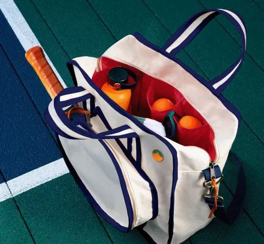 Túi Tote Pickleball Navy Tangerine - Canvas Dày Chắc Chắn, Thiết Kế Nhiều Ngăn, Chống Nước, Dành Cho Người Yêu Thích Thể Thao