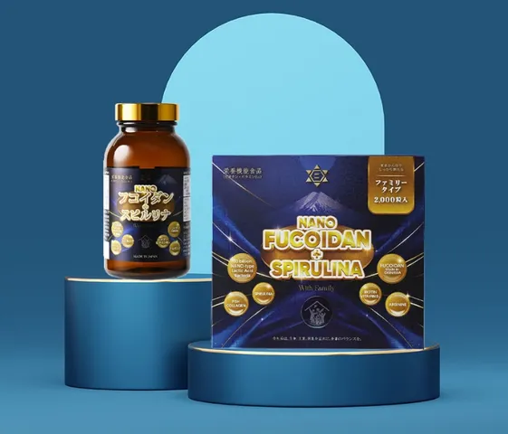 Viên uống Nano Fucoidan Spirulina Nhật Bản - Tảo Nâu Mozuku & Tảo Xoắn Giúp Tăng Cường Sức Khỏe & Đề Kháng, Hộp 1000 Viên