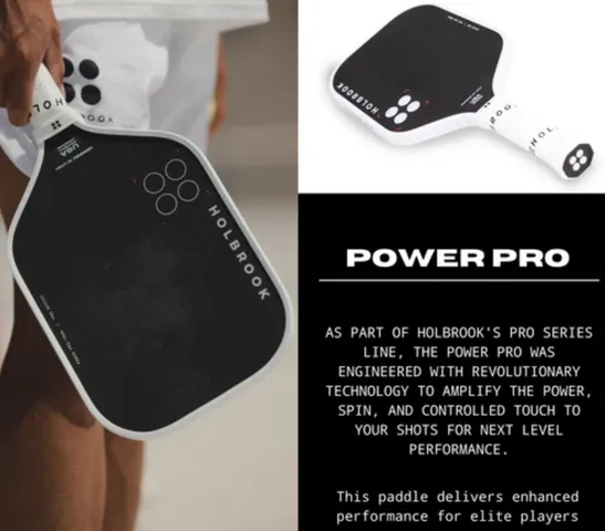 Vợt Pickleball Holbrook Power Pro E 16mm - Vợt Chuyên Dụng Hiệu Suất Cao, Kiểm Soát Lợi Thế Cho Người Chơi