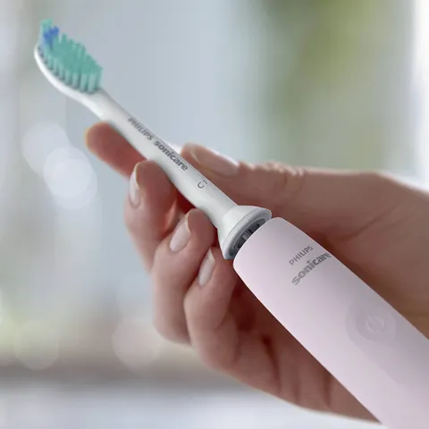 Bàn chải đánh răng điện Philips Sonicare 3100 HX3673 - Công nghệ sóng âm, bảo vệ nướu, phù hợp với răng nhạy cảm, màu hồng, trắng, đen