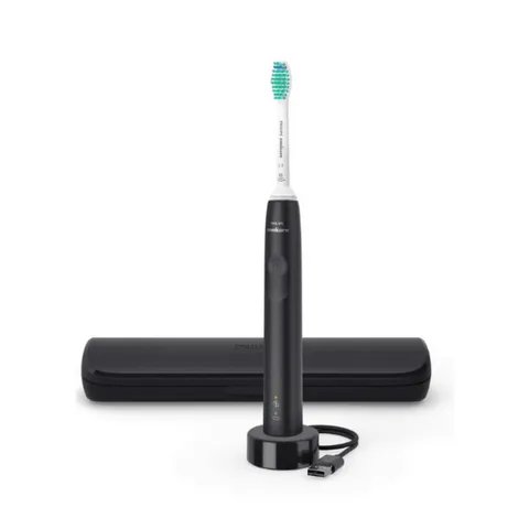 Bàn chải đánh răng điện Philips Sonicare 3100 HX3673 - Công nghệ sóng âm, bảo vệ nướu, phù hợp với răng nhạy cảm, màu hồng, trắng, đen