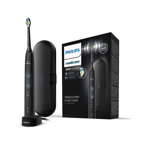 Bàn Chải Đánh Răng Điện Philips Sonicare 4500 HX6830/53 - Công Nghệ Sóng Âm, Sạch Sâu, Hộp Đựng Du Lịch, Màu Đen