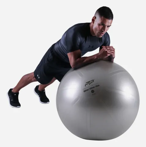 Bóng Tập Yoga Unisex PTP Steel Grey Với Bơm - Quả Bóng Tập Thể Dục Đa Năng Cho Nam Nữ, Kích Thước 75cm